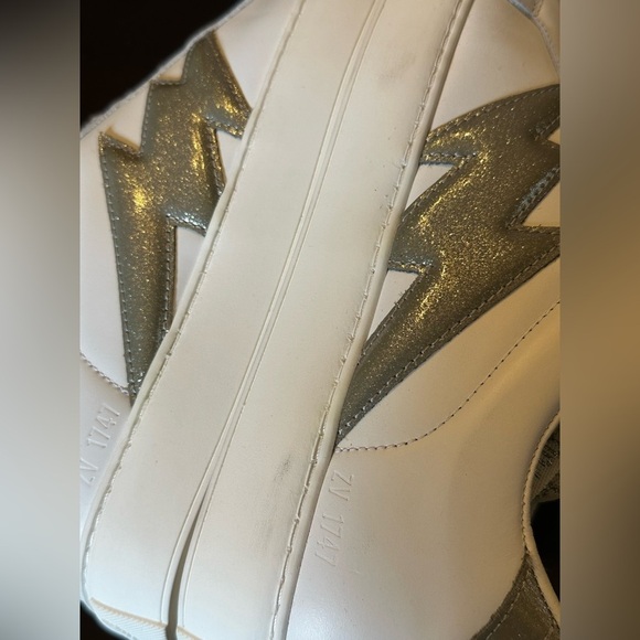 NIB Zadig & Voltaire LA Flash Sneaker 39 White Silver 8 - Picture 3 of 9